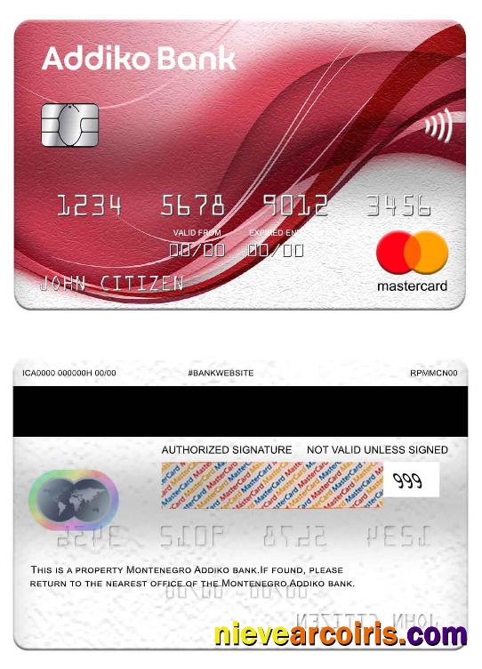 Montenegro Addiko Bank mastercard